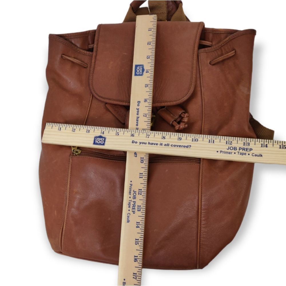 💥XL COACH TAN BROWN GENUINE LEATHER BACKPACK SHOULDER BAG CARRY ALL - Picture 8 of 10